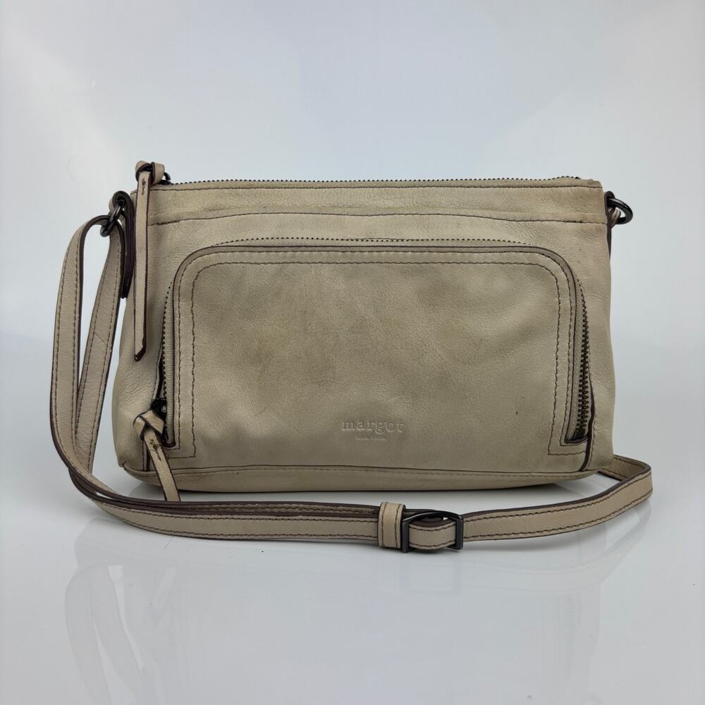 Margot New York Sara Crossbody Purse Bag Genuine Leather Zip Top Travel Handbag
